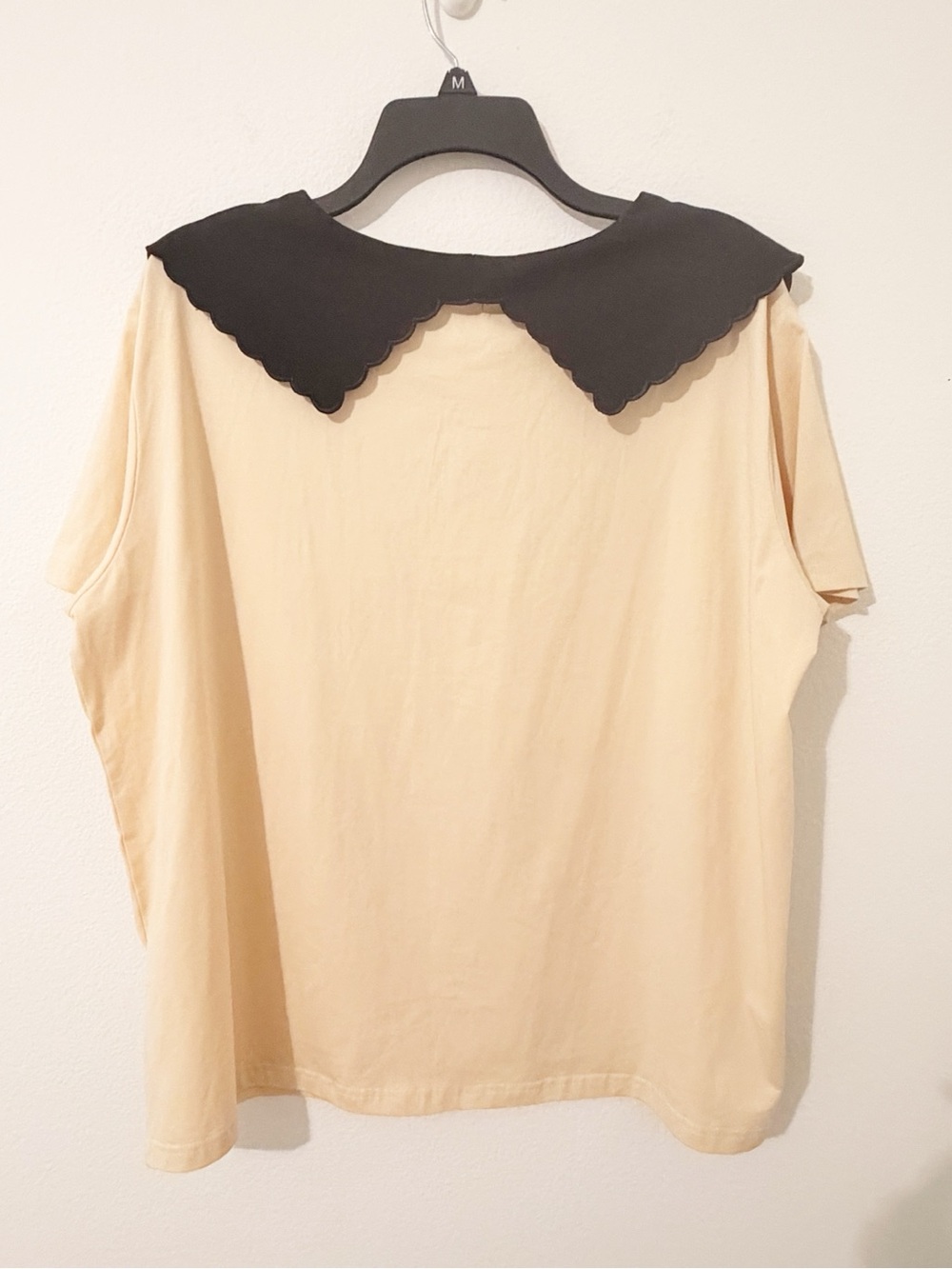 Queen of Sparkles Champagne Glass Tan Black Shirt Tee Sequin Size Large L * - Picture 5 of 5